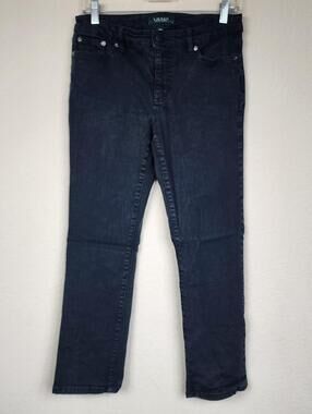 Lauren Ralph Lauren Black Straight Leg Jeans Size 8P